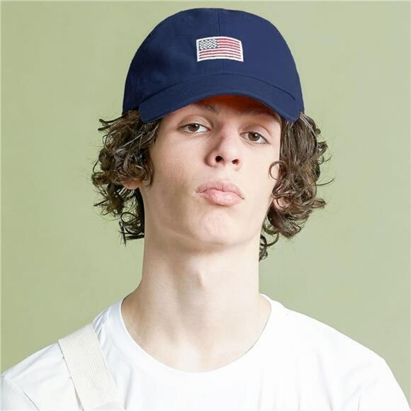 USA Flag Cotton Dad Hat Adjustable Baseball Cap Low Profile Unstructured Cap - Picture 2 of 8